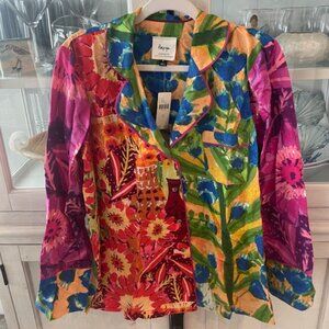 ANTHROPOLOGIE ROEQIYA FRIS GARDEN BLOOM FLANNEL PAJAMAS SIZE SMALL /MEDIUM 2 PC